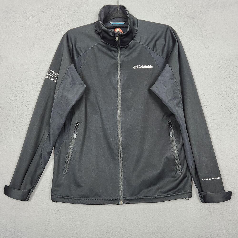 Columbia Omni-Wind Block Omni-Heat Jacket Mens Medium Black Softshell WM3183